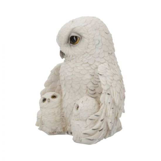 Vit Uggla  familj - Feathered Family 21.5cm - 2