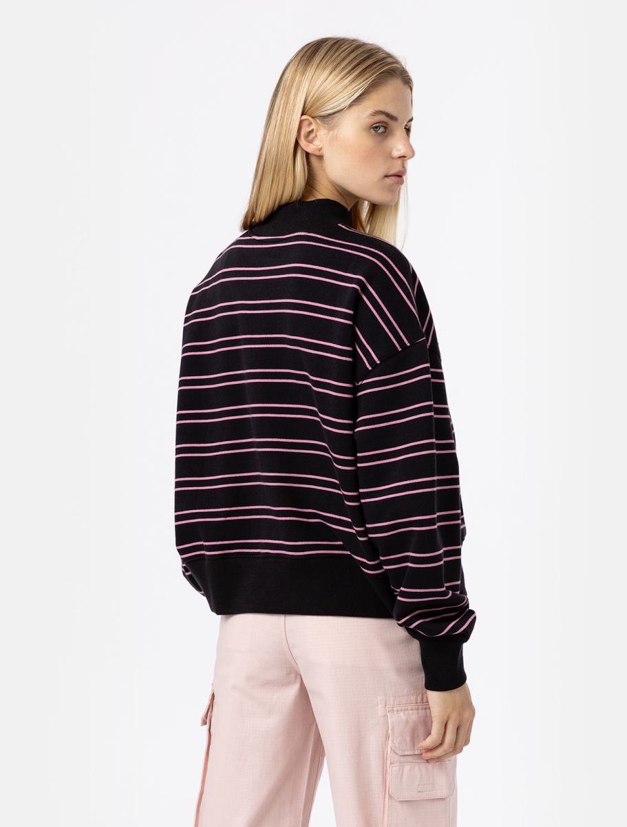 Dickies Westover Stripe Sweatshirt Black Boardwalk Surf Street