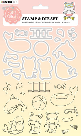 Sweet Stories Stamp & Die Swimming Fun 