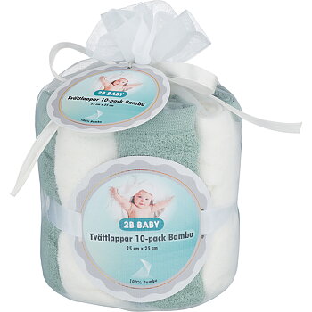 Tvättlappar Bambu 10-pack Granit Green