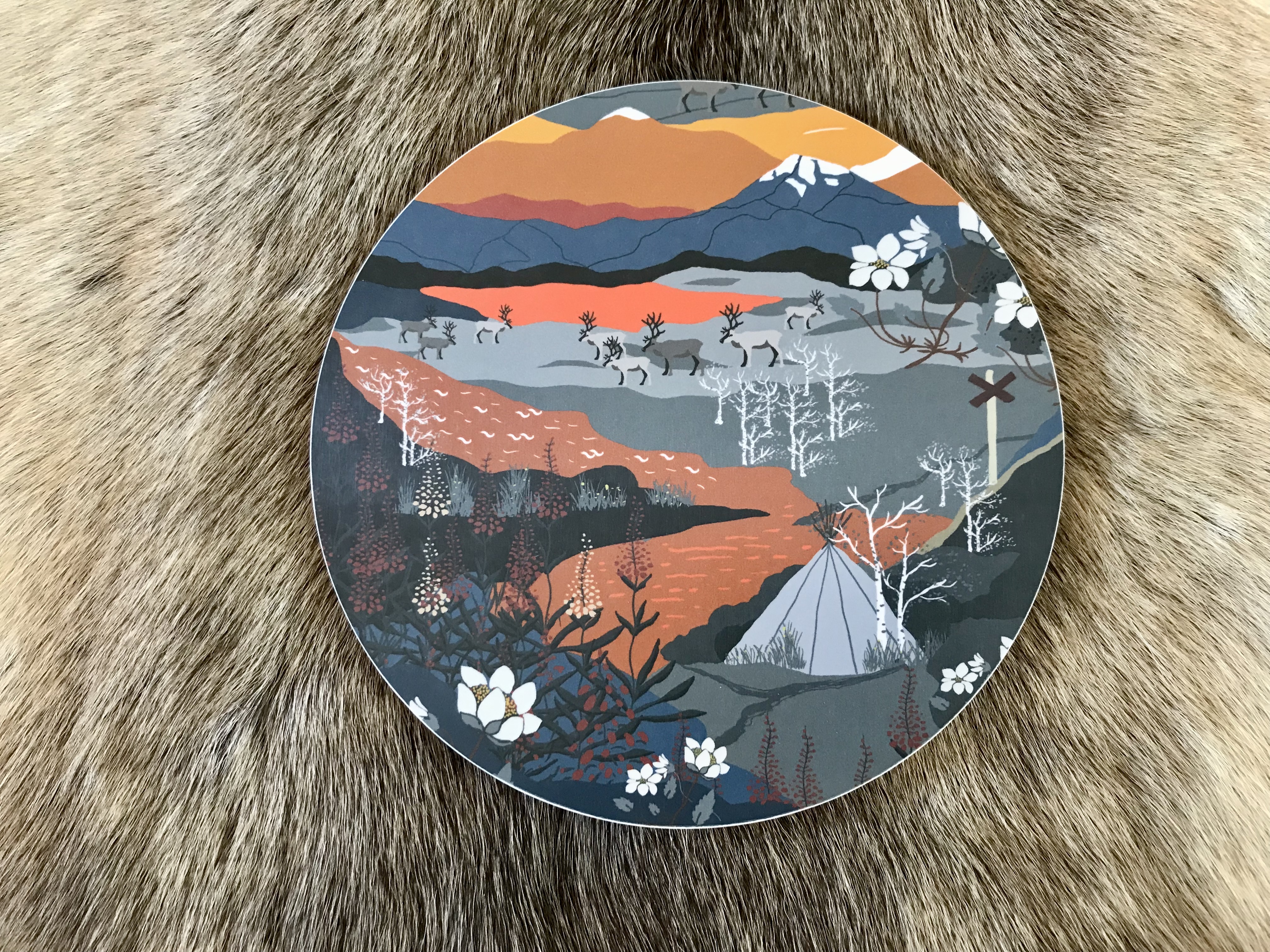 Fjällwanderung topfuntersetzer orange