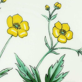 Lars Thorén (Flora 1950s) Quadratic Wall Plate with Buttercup Motif 20 cm