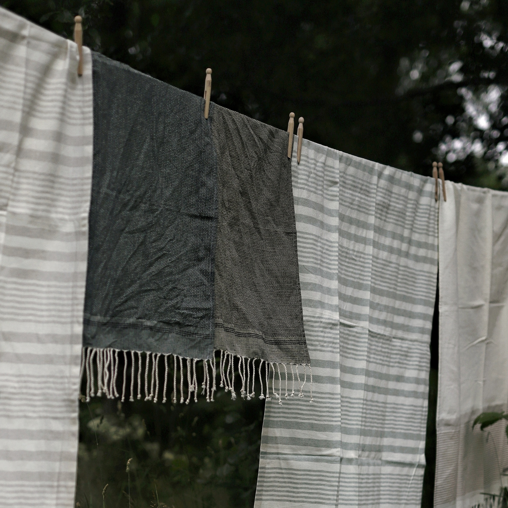 Kökshandduk, fouta – skogsgrön - 3