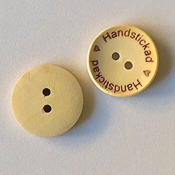 Knapp - Handstickad 20 mm
