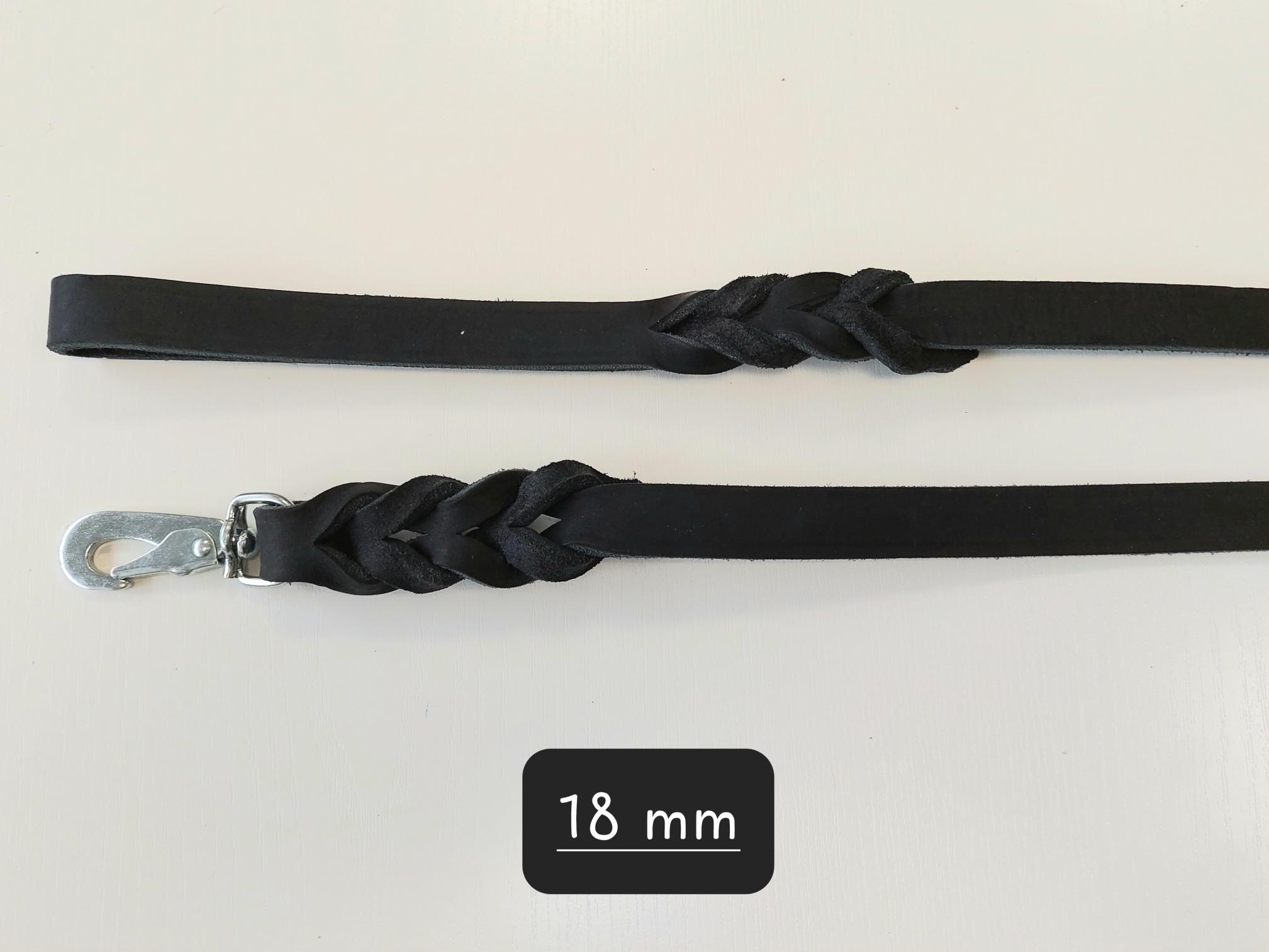 PetNation Svart Läderkoppel 180cm BGBtyp (olika bredder) - 6