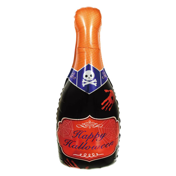 Folieballong XL - Champagneflaska "Happy Halloween" - 1