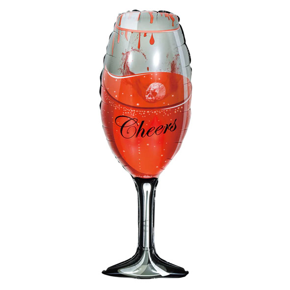 Folieballong XL - Champagneglas med blod