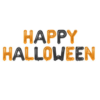 Ballonggirlang - "Happy Halloween" Svart och orange