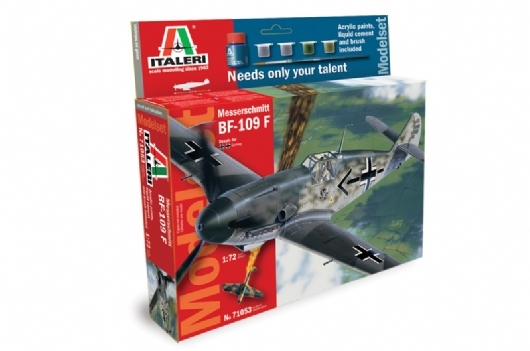 1/72 Messerschmitt Bf-109 F COMPLETE w Glue, Paint, Brush