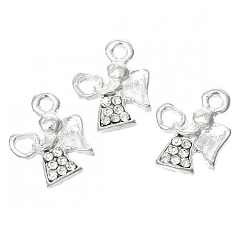 Berlock -  Ängel m rhinestone, Silver