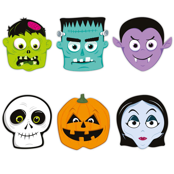 Pappersmask - 6-pack - Halloween