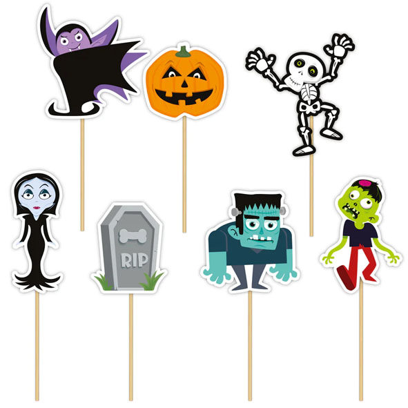 Cake picks - 7-pack Monster - Halloween