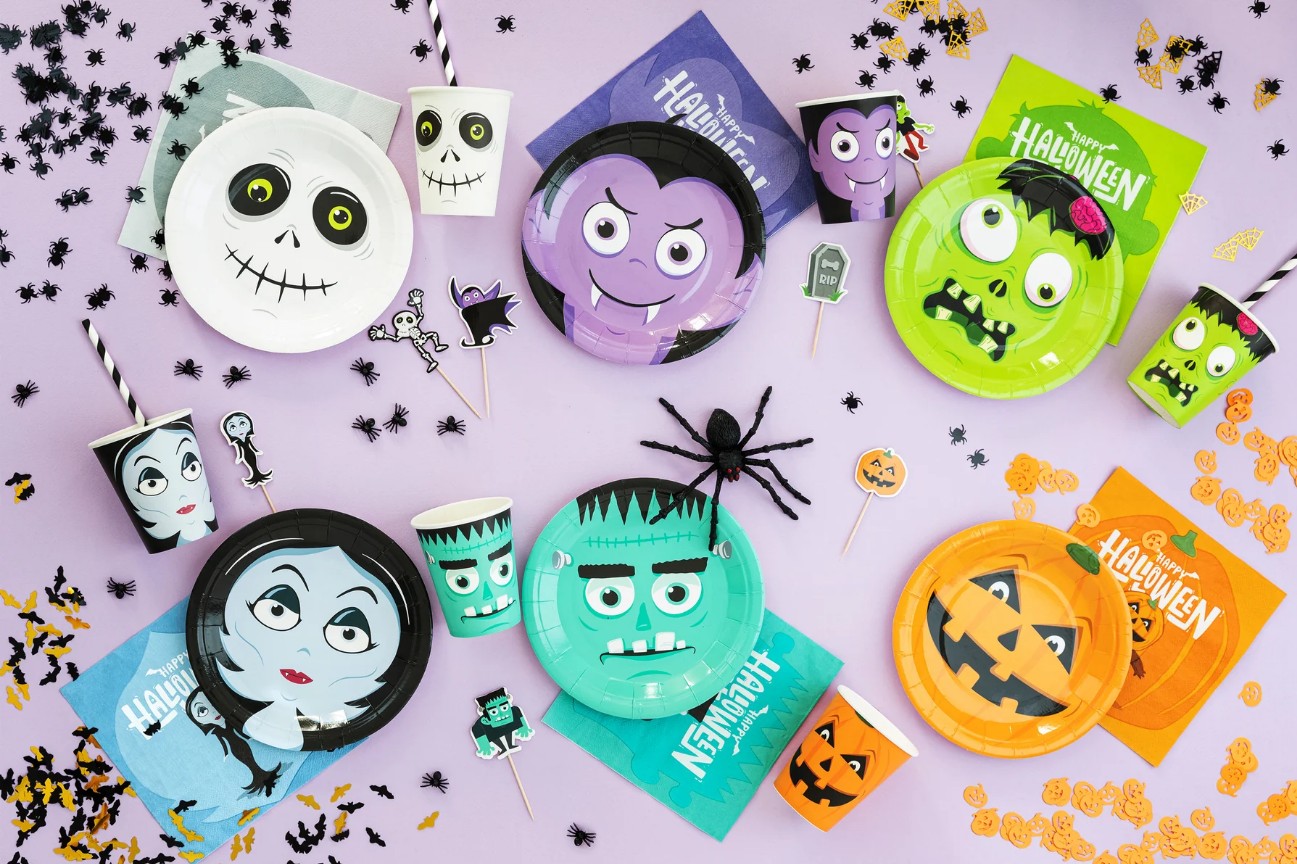 Papperstallrikar - Monster Halloween