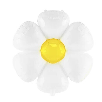 Folieballong XL - Vit blomma -1