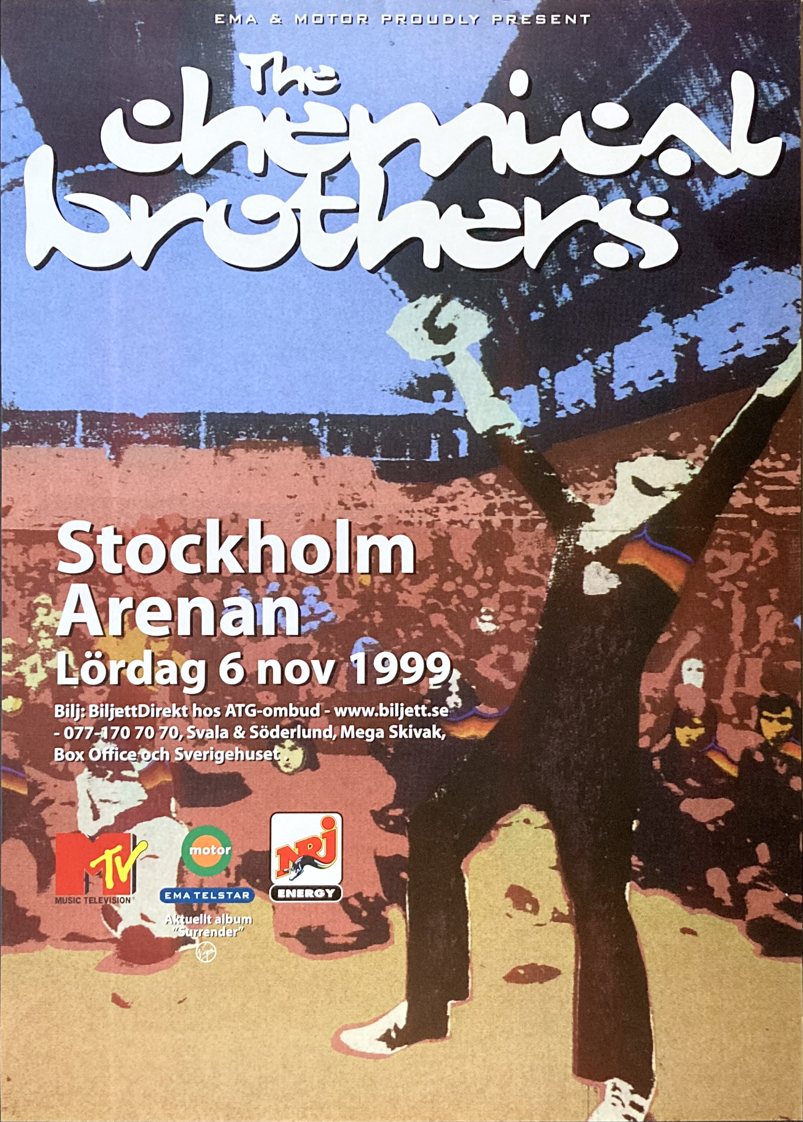 THE CHEMICAL BROTHERS - Stockholm 6 Nov Concert poster (1999)