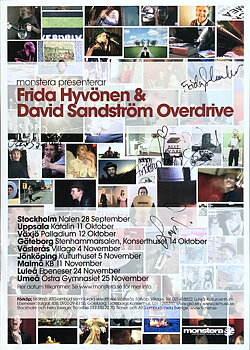 FRIDA HYVÖNEN & DAVID SANDSTRÖM OVERDRIVE - Svensk  Turneaffisch (2005) - SIGNERAD