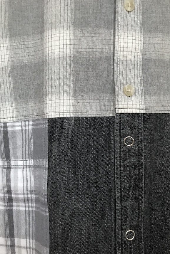 SÅLD Skjortklänning, flanell, grårutig - 5