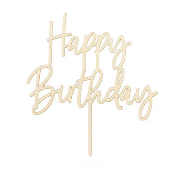 Cake topper "Happy Birthday" - Trä - 1