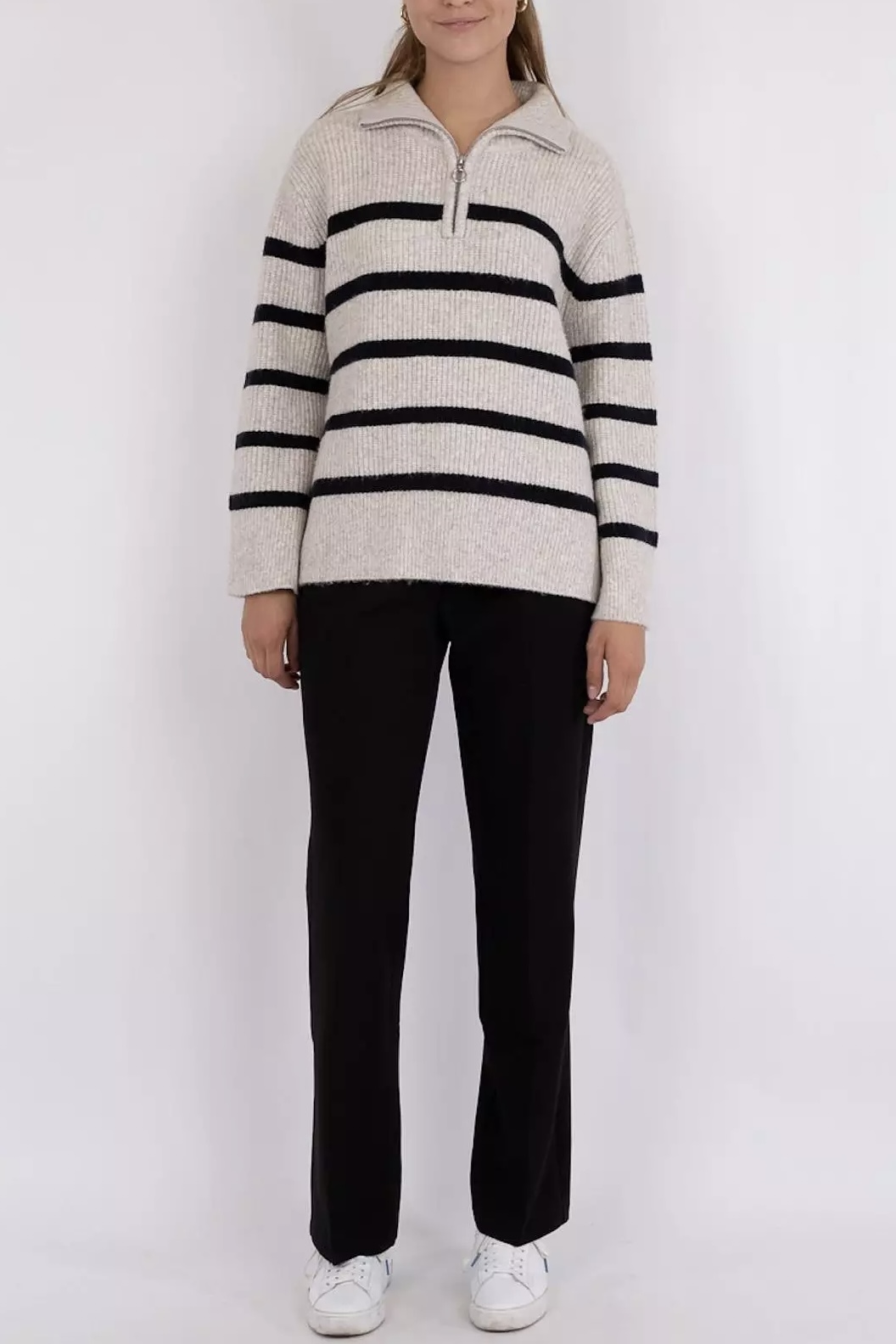 Neo Noir - Nevena Stripe Knit Blouse Sand - 2