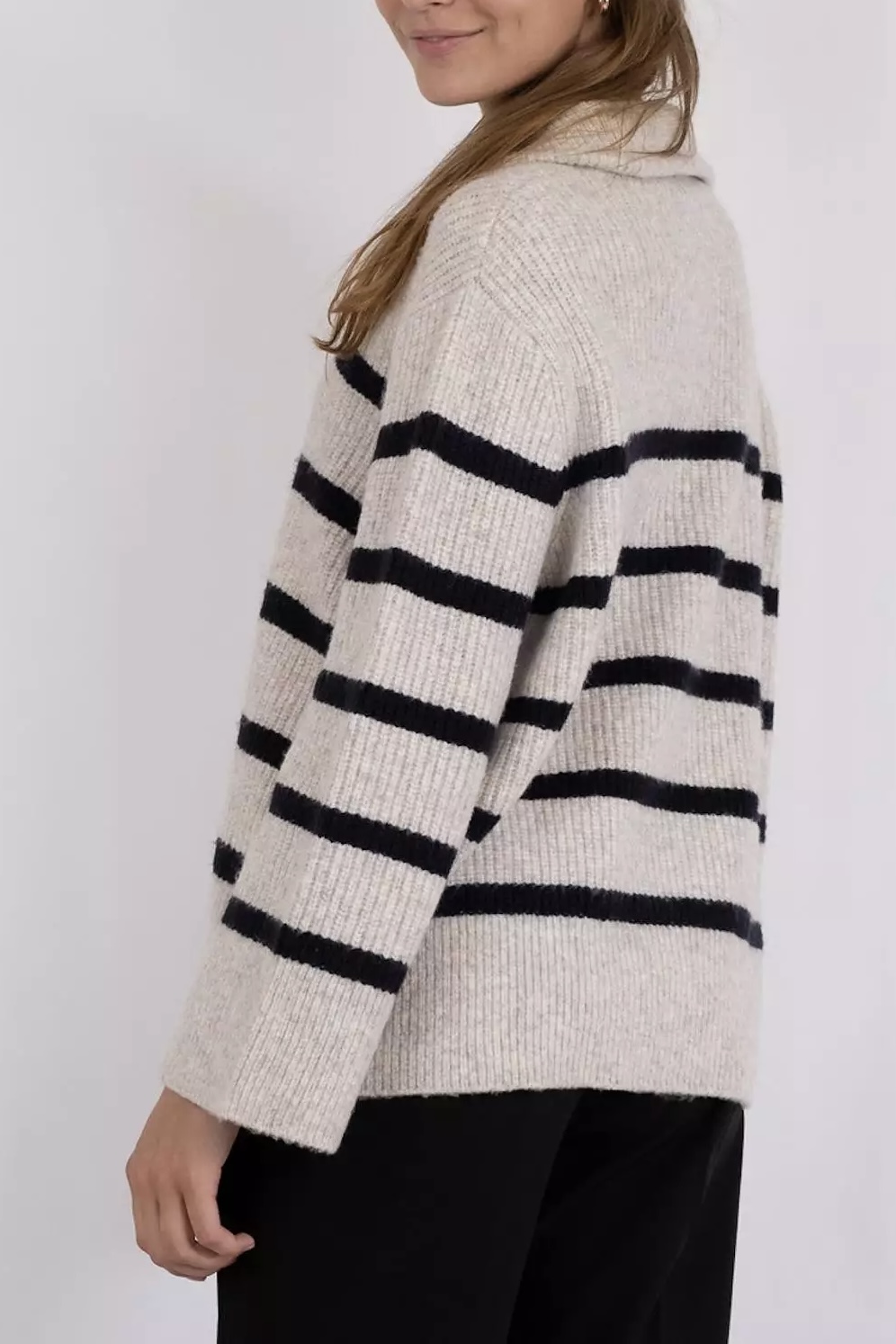 Neo Noir - Nevena Stripe Knit Blouse Sand - 3