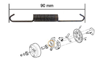 Fjäder till bromstrumma 90 mm