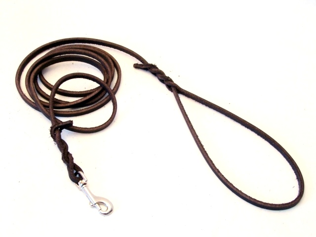 PetNation Brunt Läderkoppel 6mm x 180cm Pistolhake