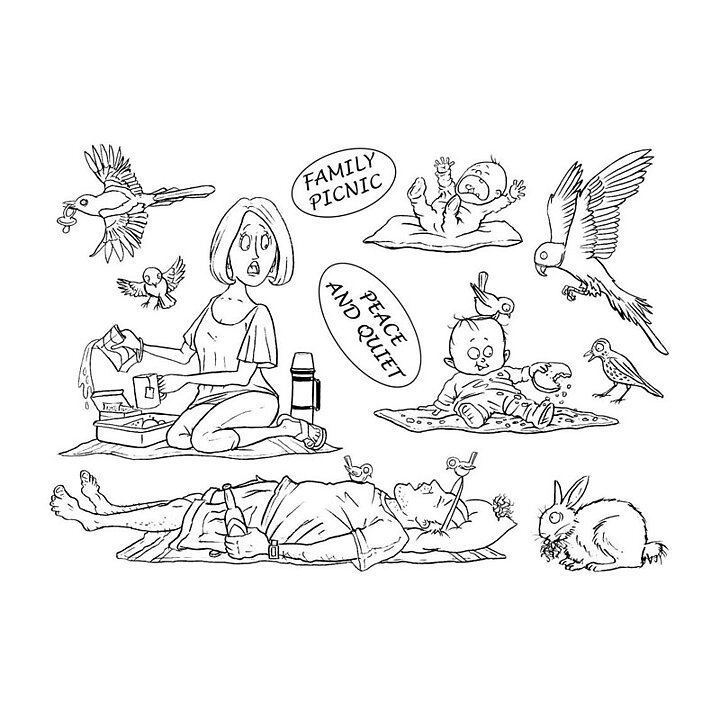 The Card Hut Clear Stamps - Family Picnic
