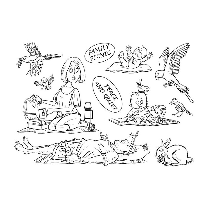 The Card Hut Clear Stamps - Family Picnic