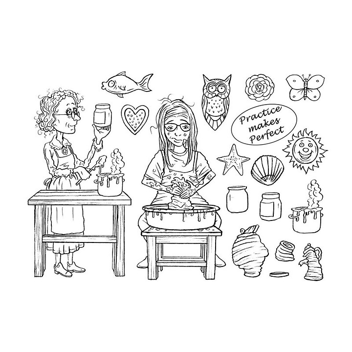 The Card Hut Clear Stamps - Practice Makes Perfect
