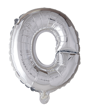 Ballong med bokstav, silverfärgad - O