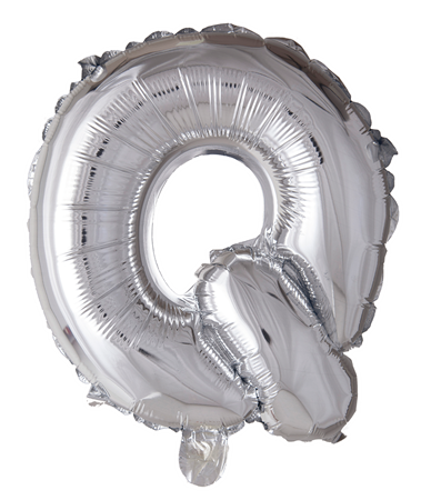 Ballong med bokstav, silverfärgad - Q
