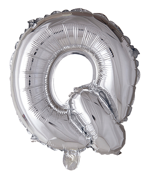 Ballong med bokstav, silverfärgad - Q