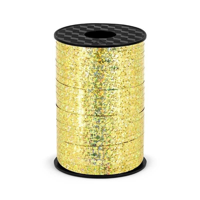 Ballongsnöre 225 meter - Guld holografisk