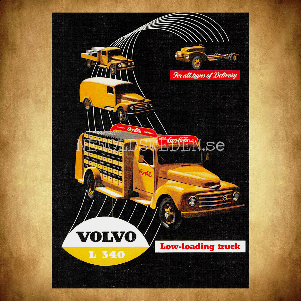 Volvo L 340 Coca-Cola Low-loading truck - Vykort A5 - 2
