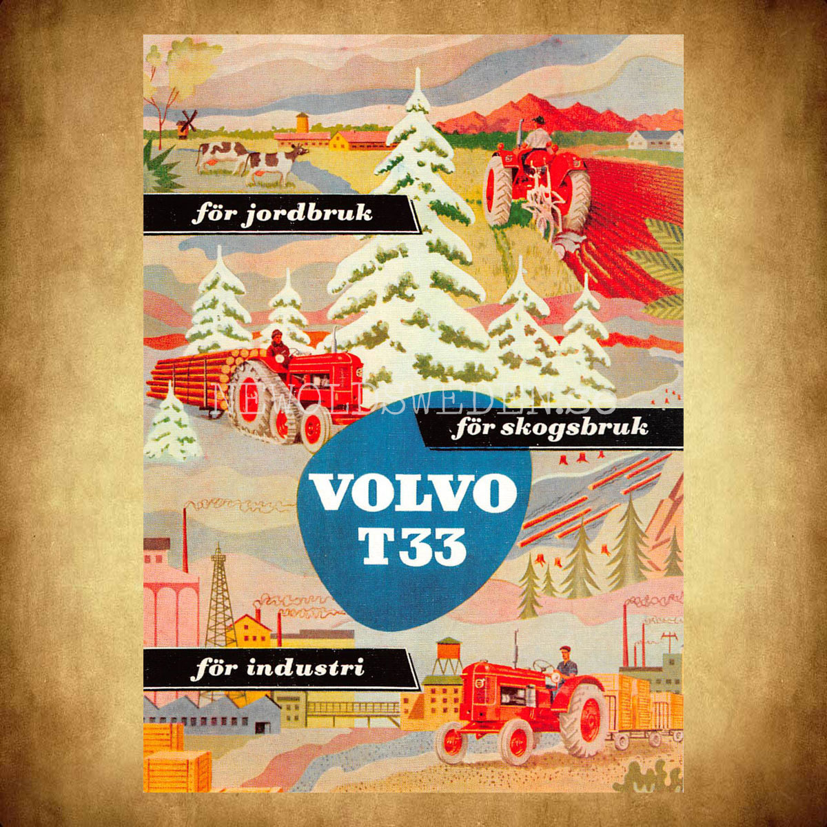 Volvo T33 Jordbruk Skogsbruk Industri - Vykort A5 - 2