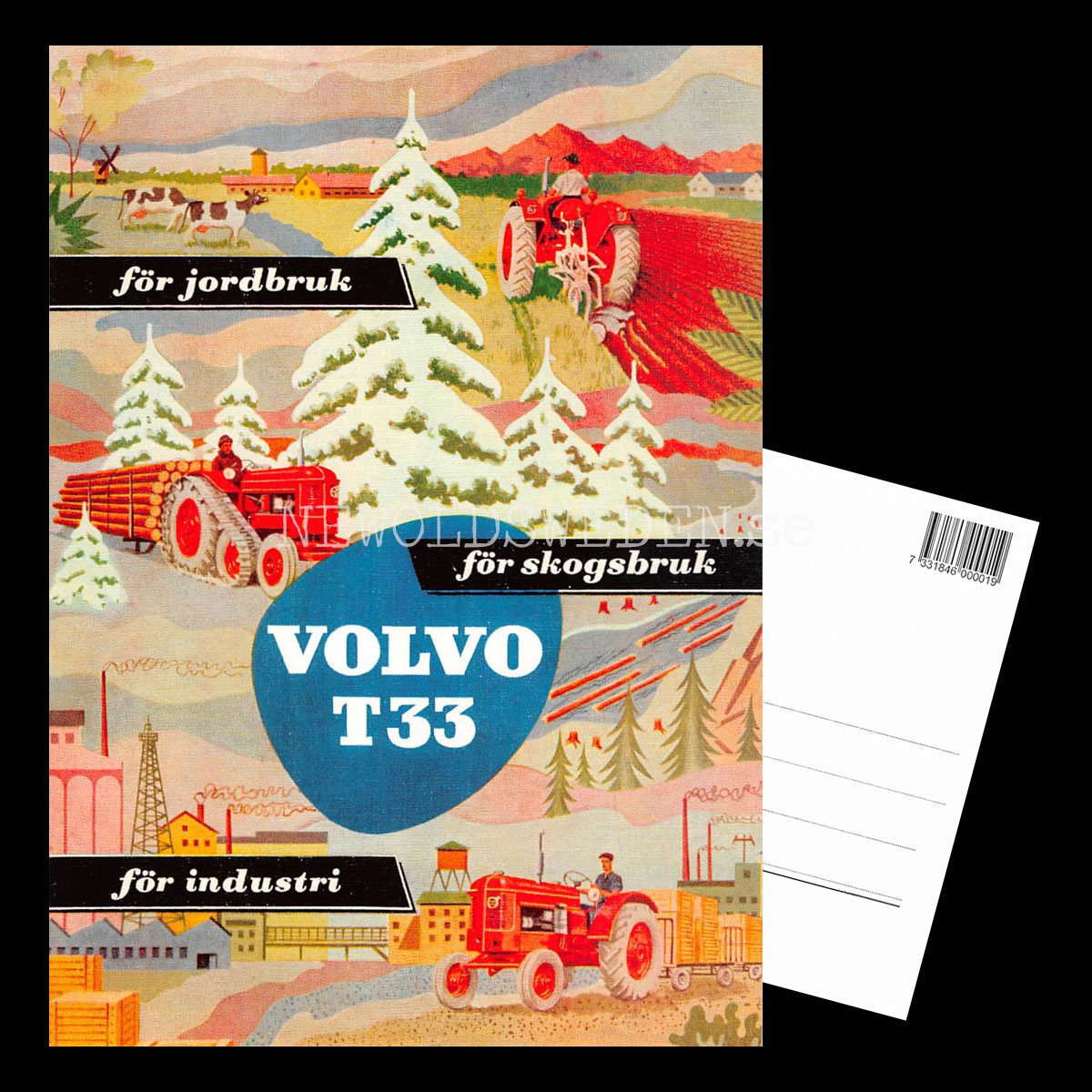 Volvo T33 Jordbruk Skogsbruk Industri - Vykort A5 - 3