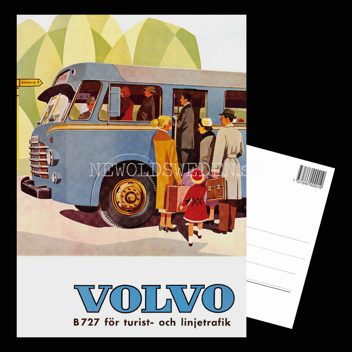 Volvo B727 Buss - Vykort A5 - 3