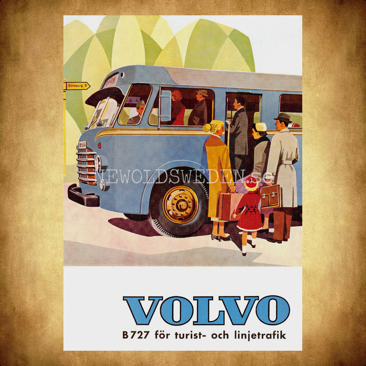Volvo B727 Buss - Vykort A5 - 2