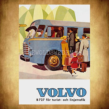 Volvo B727 Buss - Vykort A5