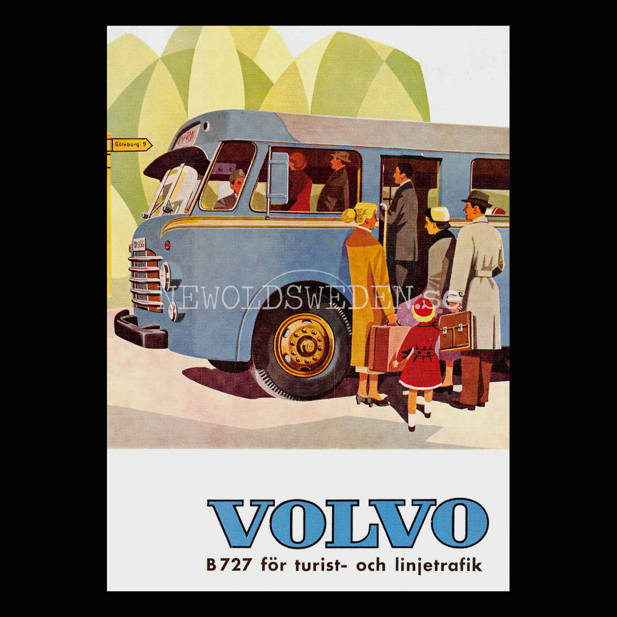 Volvo B727 Buss - Vykort A5