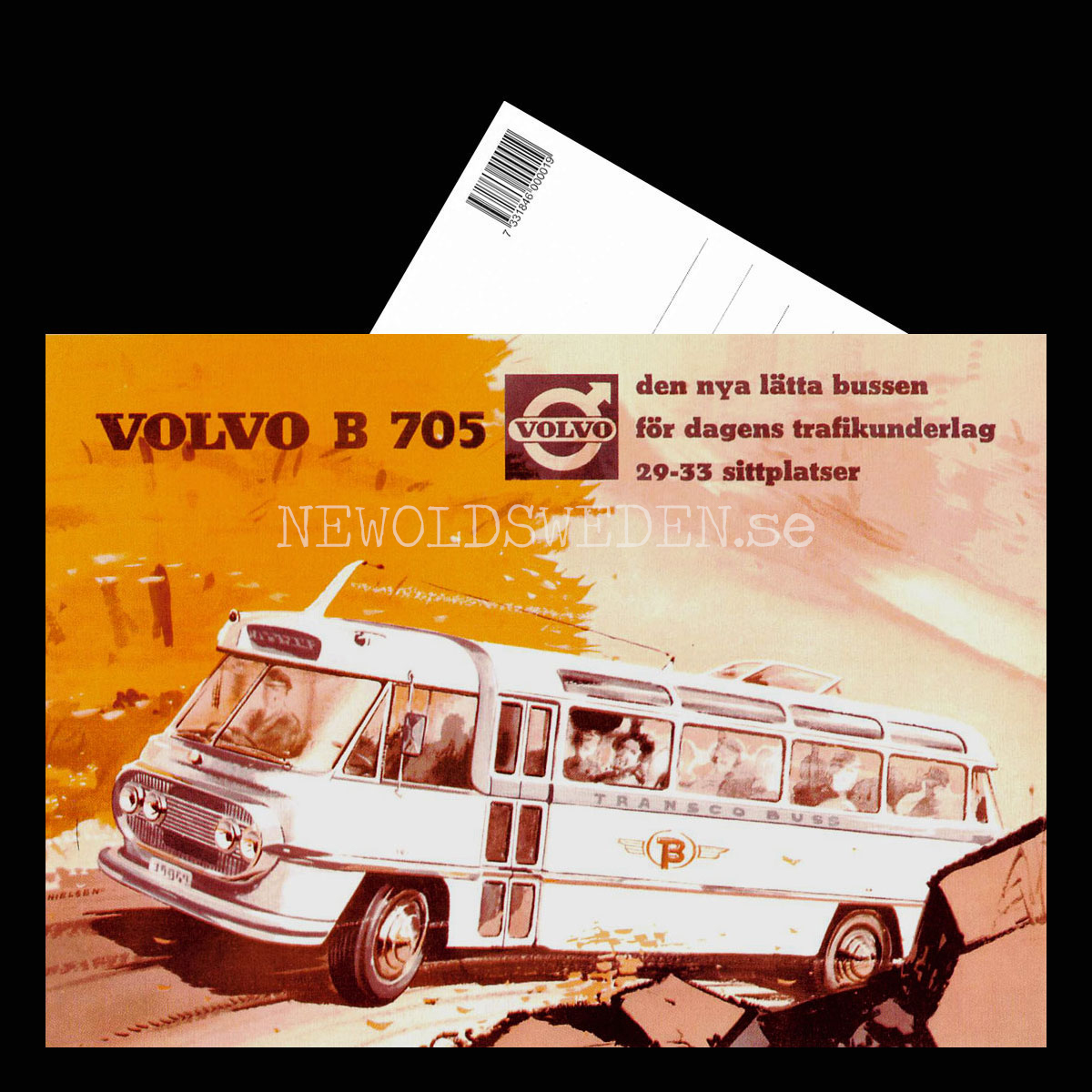 Volvo B705 TRANSCO BUSS - Vykort A5 - 3