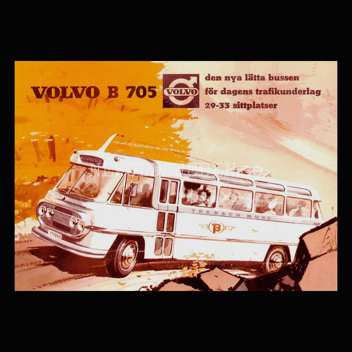 Volvo B705 TRANSCO BUSS - Vykort A5