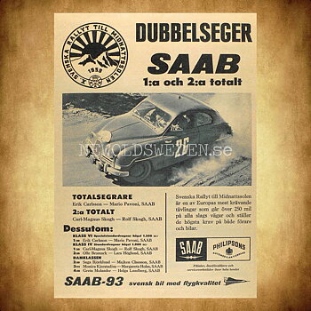 SAAB 93 - DUBBELSEGER - Vykort A5