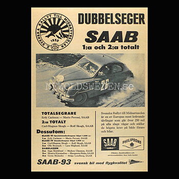 SAAB 93 - DUBBELSEGER - Vykort A5