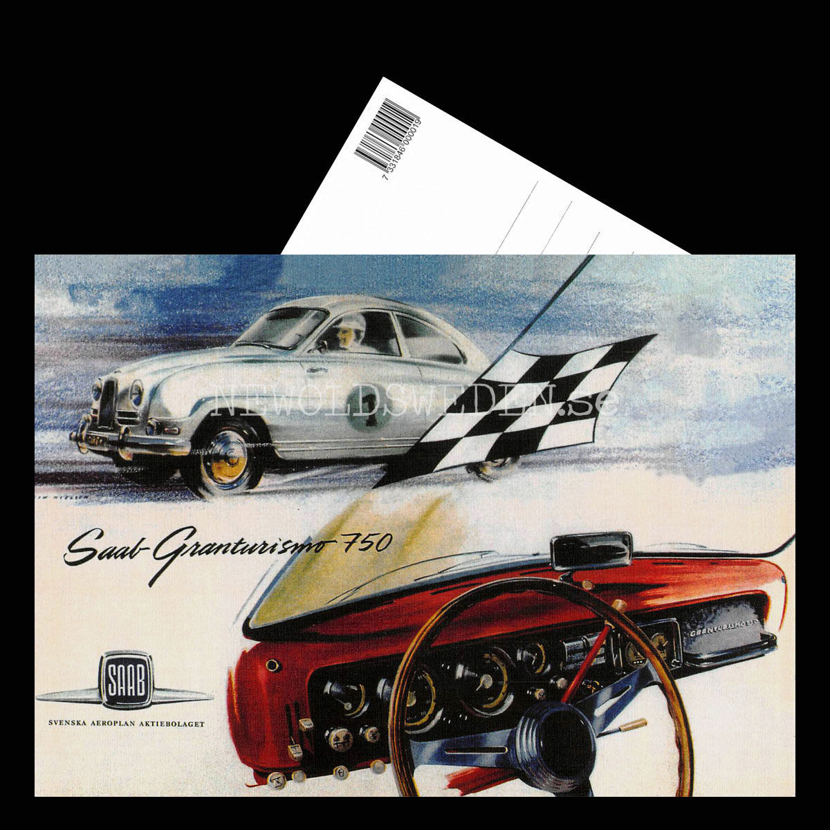 SAAB Granturismo 750 - Vykort A5 - 3