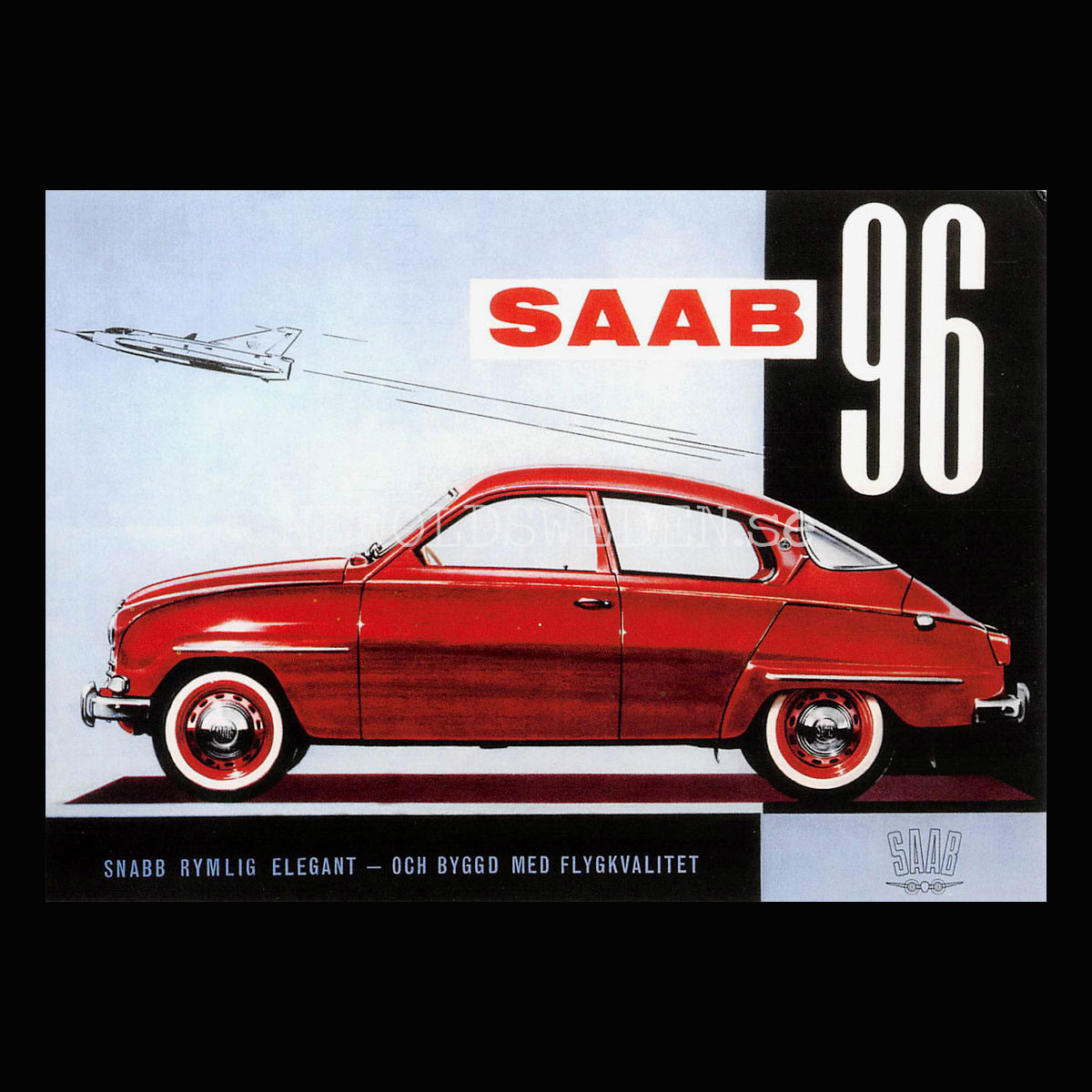 SAAB 96 - Vykort A5
