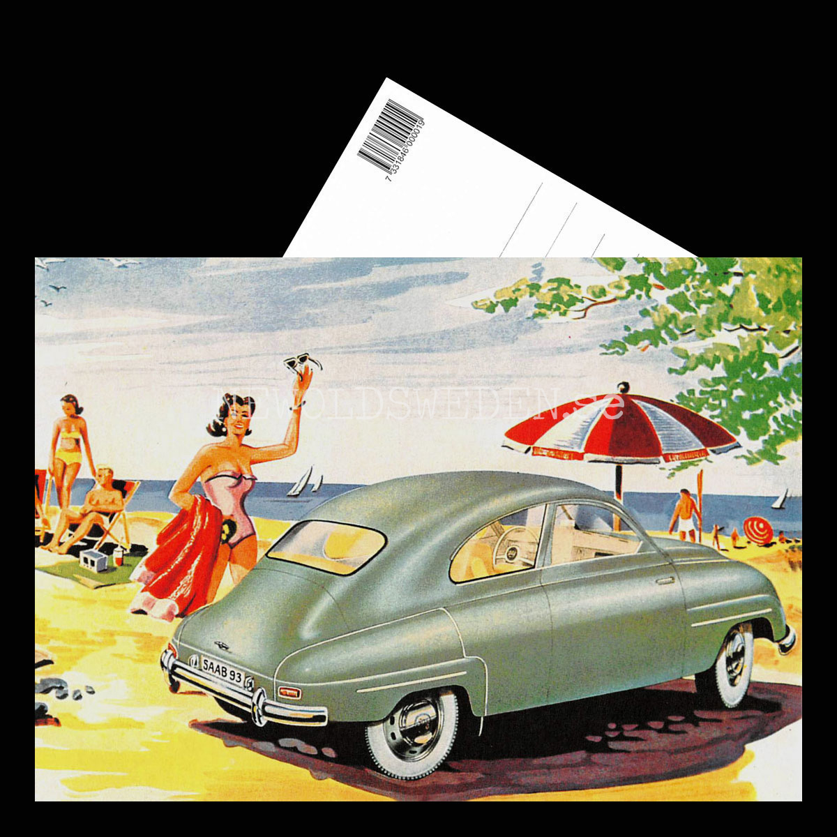 SAAB 93 - Vykort A5 - 3