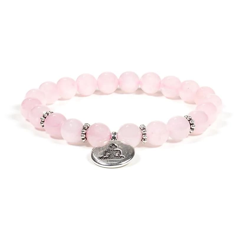 Rosenkvarts Armband med Buddha