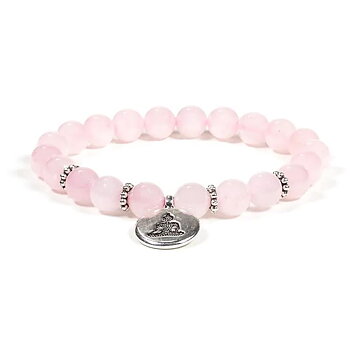 Rosenkvarts Armband med Buddha