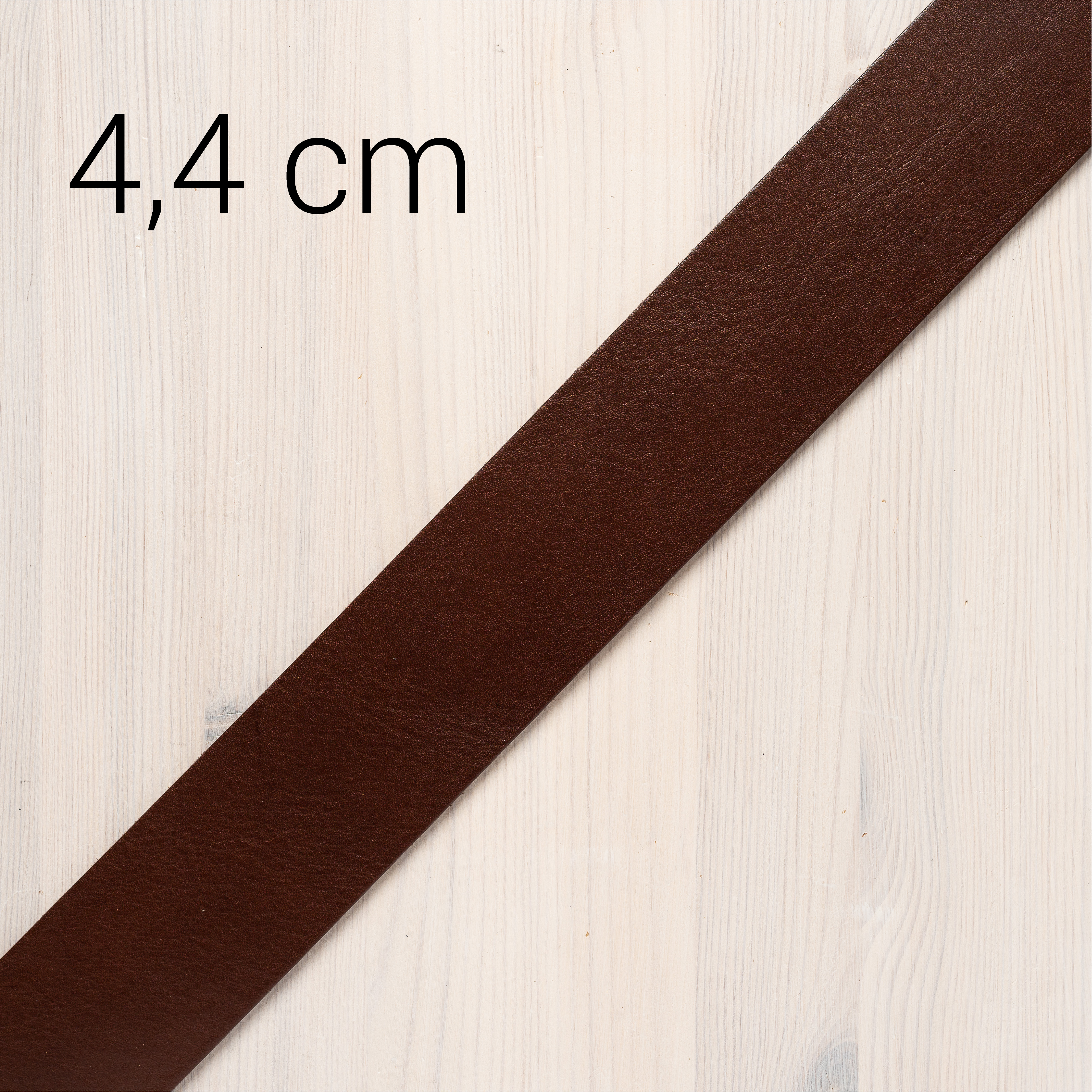 Leather strap for belt Dark brown 4.4 cm